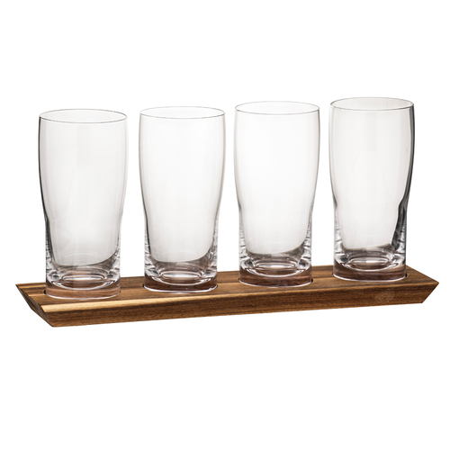 5pc Tempa Harvey 430ml Crystal Beer Tasting Flight Drinkware Set