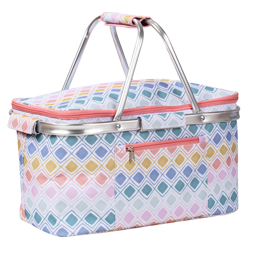 Porta Oceana Beach Vibes Picnic 46cm Basket Camping Outdoor Storage