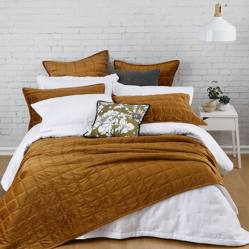 MM Linen Meeka Chestnut Coverlet Setw/ Pillow Shams 220x240cm 