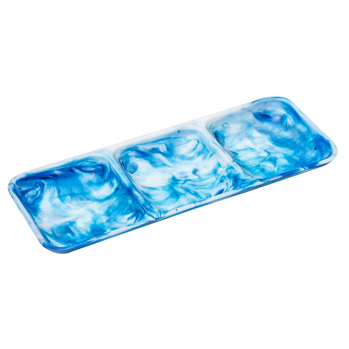 Tempa Marlow 3-Part Rectangle 41cm Polyresin Serving Tray - Ocean