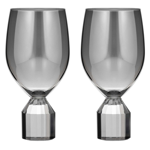 2PK Tempa Ava 460ml/17cm Crystal Wine Glass - Charcoal