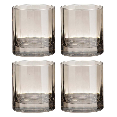 4PK Tempa Ava 305ml/9cm Crystal Whisky Glass Tumbler Set - Champagne