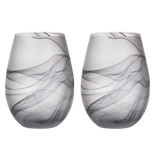 2pc Tempa Skylar Storm Stemless Red/White Wine Glass
