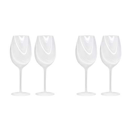 2x 2pc Tempa Skylar Frost Red/White Wine Drinking Glass Set