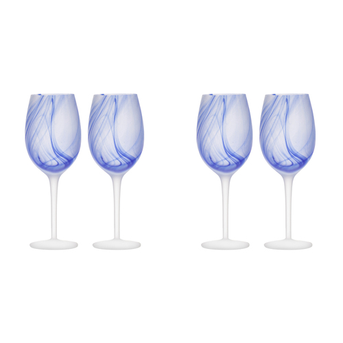 2x 2pc Tempa Skylar Ocean Red/White Wine Drinking Glass Set