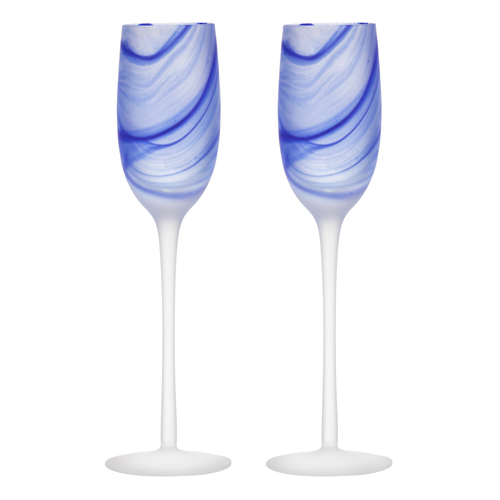 2pc Tempa Skylar Ocean Champagne Drinking Glass Cup Set