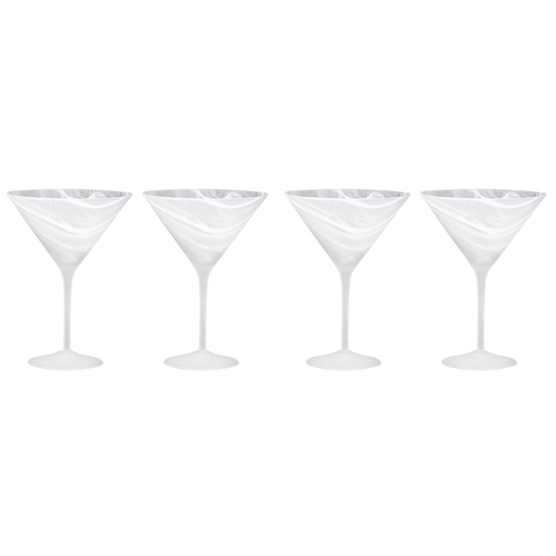 2x 2pc Tempa Skylar Frost Martini Drinking Cocktail Glass Set
