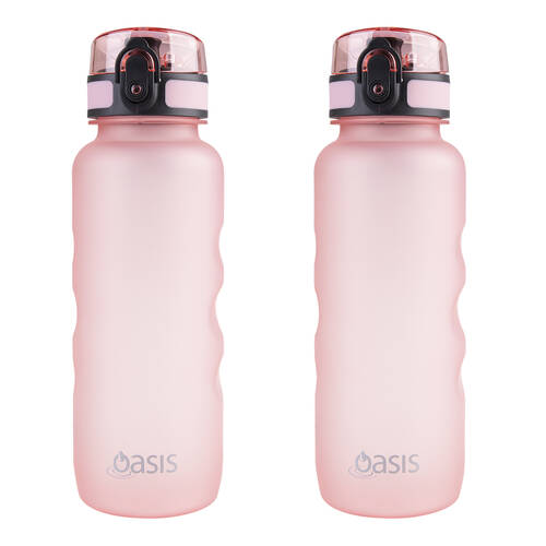 2PK Oasis Tritan Ergonomic Leak-Proof Sports Water Drink Bottle 750ml Glow Pink