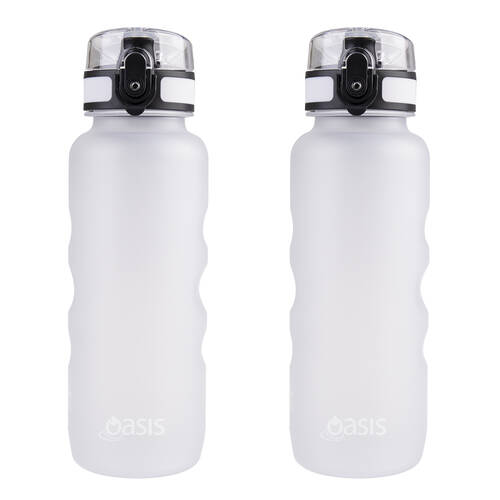 2PK Oasis Tritan Ergonomic Leak-Proof Sports Water Drink Bottle 750ml White