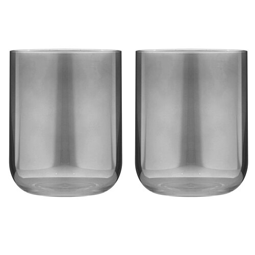 2pc Tempa Verity Lowball Tumbler Drinking Glass Set - Smoke