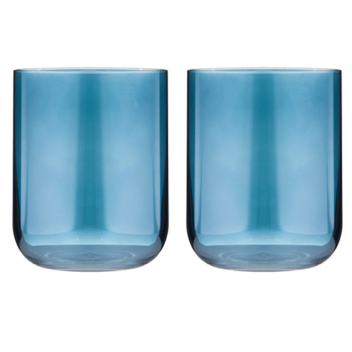2pc Tempa Verity Lowball Tumbler Drinking Glass Set - Sapphire