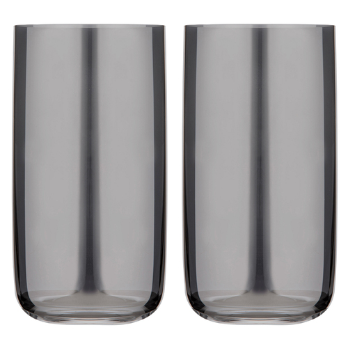 2pc Tempa Verity Highball Tumbler Drinking Glass Set - Smoke