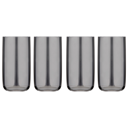 2x 2pc Tempa Verity Highball Tumbler Drinking Glass Set - Smoke