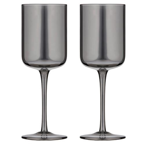 2pc Tempa Verity Crystal Clear Wine Glass Home Barware - Smoke