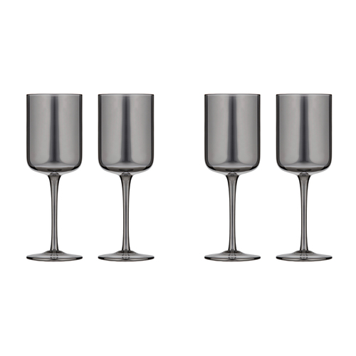 2x 2pc Tempa Verity Crystal Clear Wine Glass Home Barware - Smoke