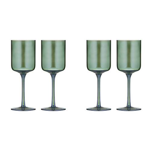2x 2pc Tempa Verity Crystal Clear Wine Glass Home Barware - Fern