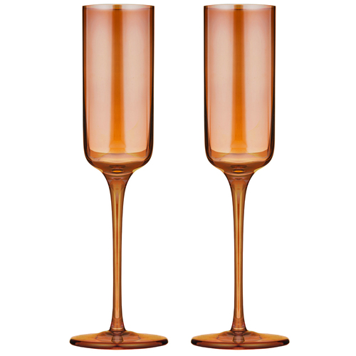 2pc Tempa Verity Champagne Crystal Glass Set - Amber