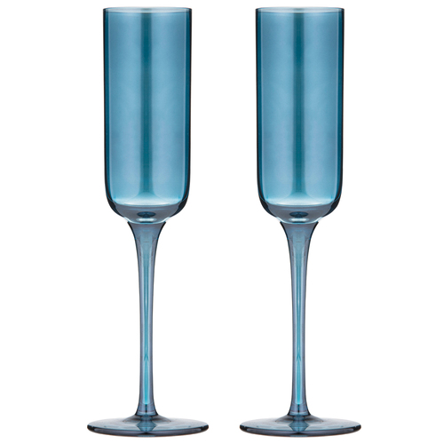 2pc Tempa Verity Champagne Crystal Glass Set - Sapphire