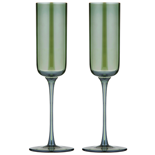 2pc Tempa Verity Champagne Crystal Glass Set - Fern