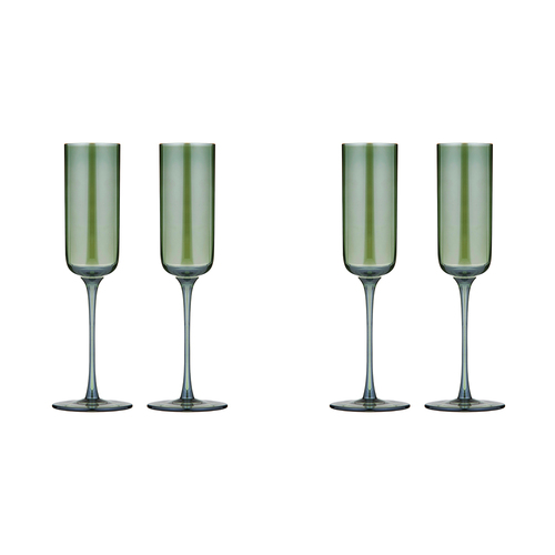 2x 2pc Tempa Verity Champagne Crystal Glass Set - Fern