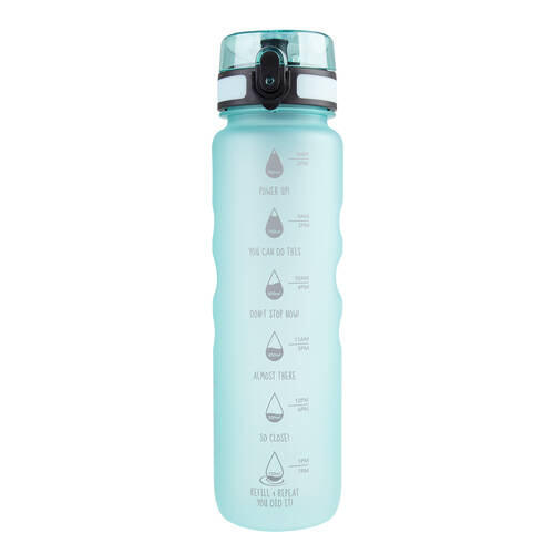 Oasis Tritan Motivational Ergonomic Sports Water Drinking Bottle 1L Aqua Marine