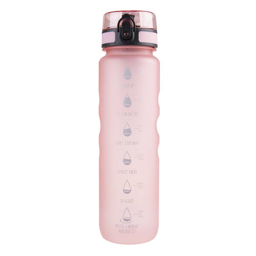 Oasis Tritan Motivational Ergonomic Sports Water Drinking Bottle 1L Glow Pink
