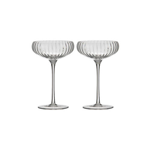 4pc Tempa Sienna Rippled Cocktail Drinking Glasses Set 16.5cm Clear