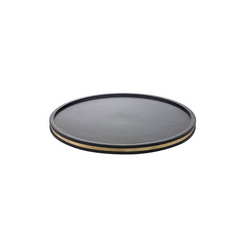 Tempa Grange Acacia Wood & Brass Round Lazy Susan 40cm Matte Black
