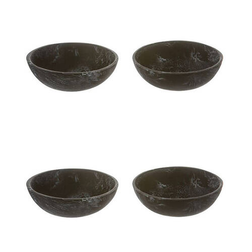 2x 2pc Tempa Bennett Marble Finish Resin Serving Bowl Set 10cm Black