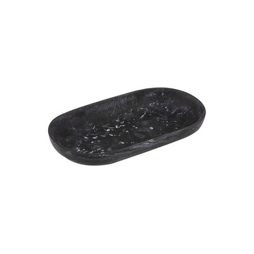 Tempa Bennett Marble Finish Resin Display Barware Tray 24.5x14cm Black