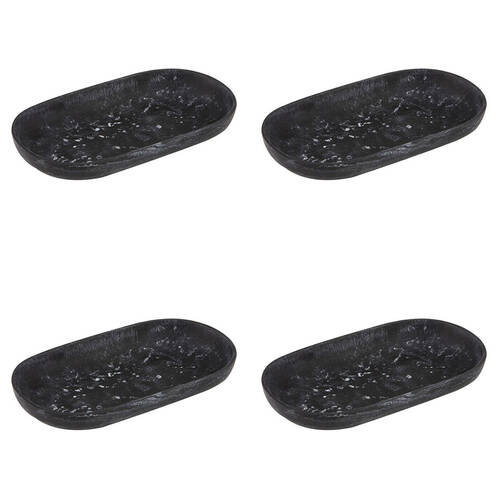 4x Tempa Bennett Marble Finish Resin Display Barware Tray 24.5x14cm Black