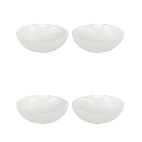 2x 2pc Tempa Bennett Marble Finish Resin Serving Bowl Set 10cm White