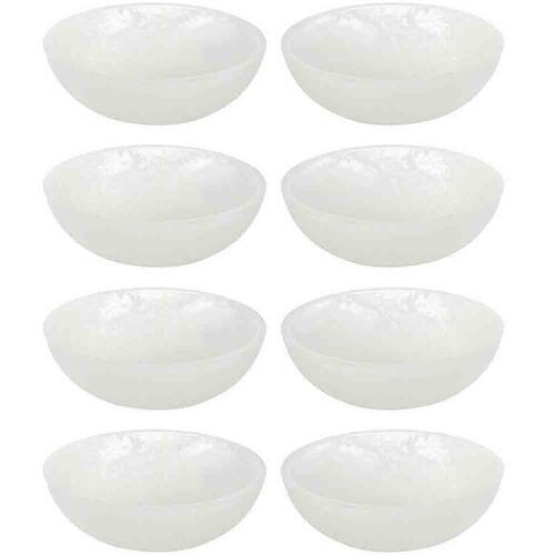 4x 2pc Tempa Bennett Marble Finish Resin Serving Bowl Set 10cm White
