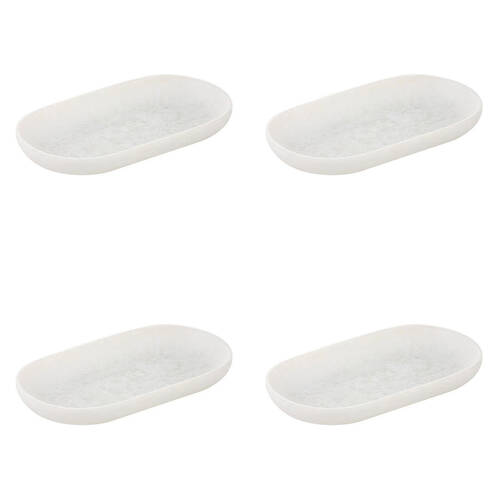 4x Tempa Bennett Marble Finish Resin Display Barware Tray 24.5x14cm White