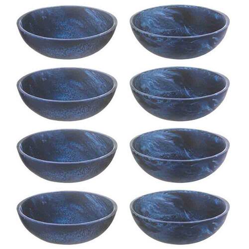 4x 2pc Tempa Bennett Marble Finish Resin Serving Bowl Set 10cm Blue