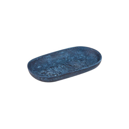 Tempa Bennett Marble Finish Resin Display Barware Tray 24.5x14cm Blue