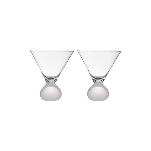 2pc Tempa Zephyr Spherical Martini Drinking Glasses Set 12cm White
