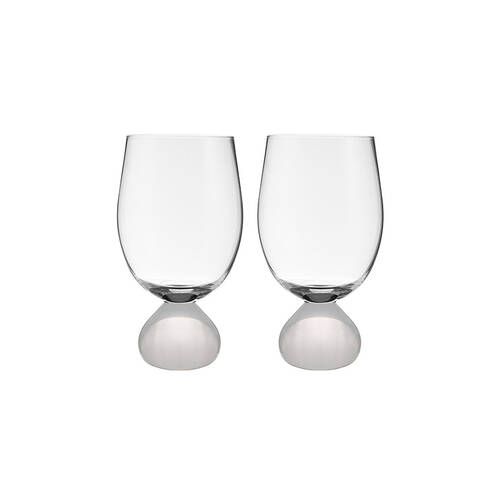 2pc Tempa Zephyr Spherical Wine Drinking Glasses Set 16cm White