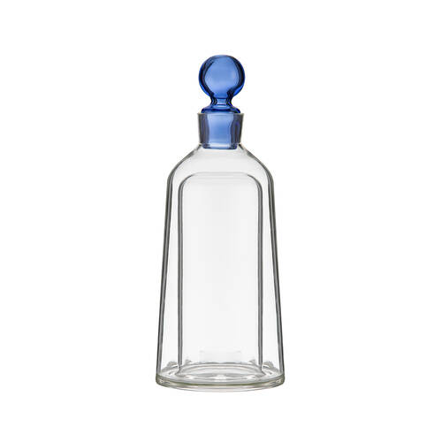 Tempa Bennett Glass Tapered Whisky Alcohol Decanter 13x33.5cm Blue
