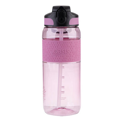 Oasis Tritan Sports Silicone Grip Drink Bottle w/ Sipper 800ml Pink Berry