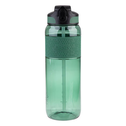 Oasis Tritan Sports Water Drinking Bottle w/ Sipper Straw 1L Forest Green