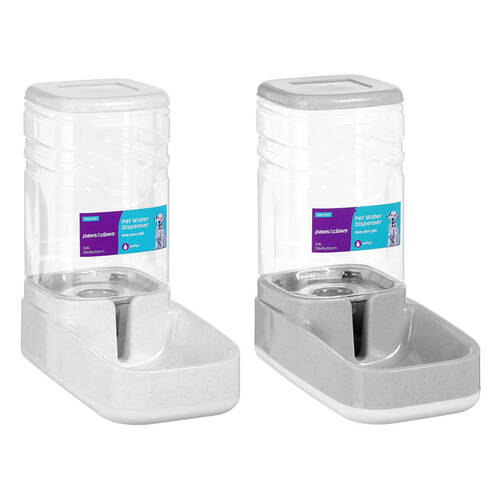 2PK Paws & Claws 3.8L Pet Water Dispenser - Assorted