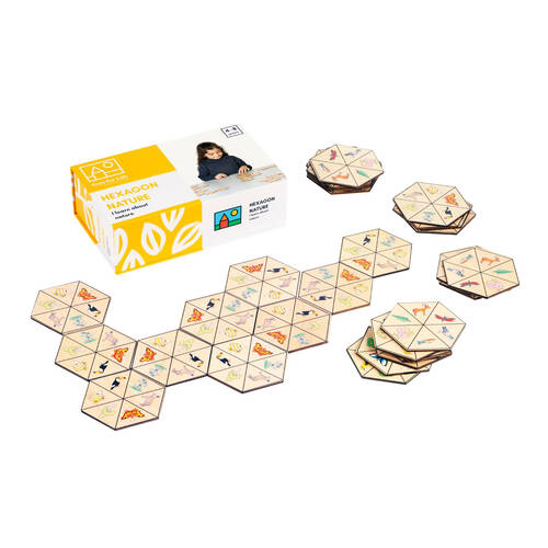 30pc TFL Hexagon Nature Wooden Tile Game Educational Toy Kids/Children - 3y+
