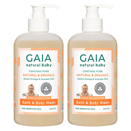 Gaia 1L Pure/Organic Bath & Body Wash for Baby/Kids/Toddlers Vegan Friendly