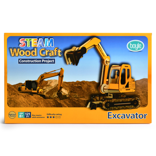 121pc STEAM DIY Wood Puzzle Craft Project Excavator Kids Toy 8y+