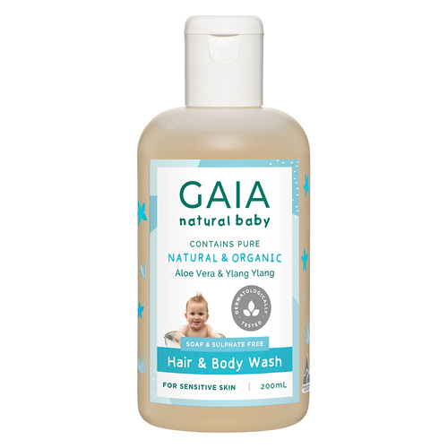 Gaia 200ml Pure/Organic Hair & Body Wash for Baby/Kids/Toddlers Vegan Friendly
