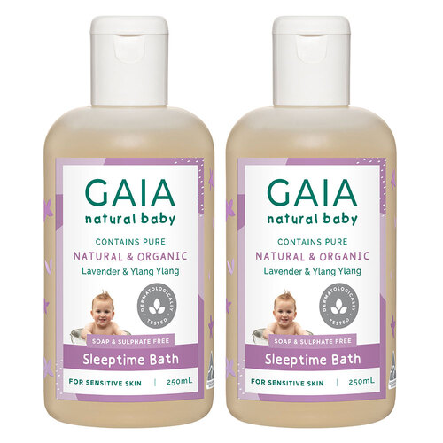 Gaia 2x250ml Pure/Organic Sleeptime Bath for Baby/Kids/Toddlers Vegan Friendly