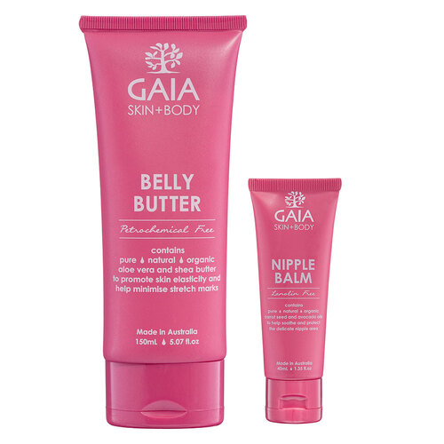 Gaia 150ml Belly Butter 40ml Nipple Balm Pregnant Moms Organic/No Animal Testing