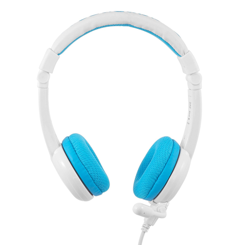 BuddyPhones School Plus Kids Wired Headphones w/ Boom Mic Blue