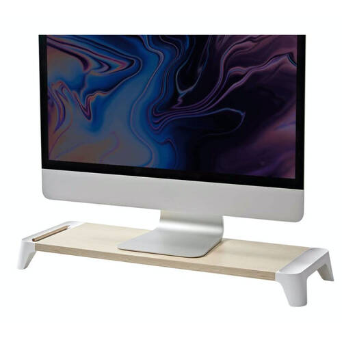 Pout Eyes 5 Wooden Monitor Stand - White